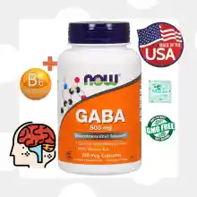 ภาพขนาดย่อของภาพหน้าปกสินค้าNow Foods, GABA 500 mg x 100 แคปซูล (Veg Capsules) จากร้าน Mini.s06(Vitamin & Supplement) บน Lazada ภาพที่ 1