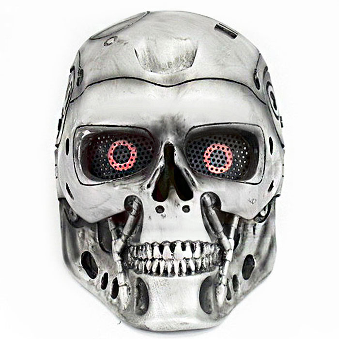 Mask Terminator เทอร์มิเนเตอร์ T800 หน้ากาก คนเหล็ก ฅนเหล็ก Ironman วัสดุ ไฟเบอร์กลาส Fiberglass ป้องกัน สำหรับใส่ ปาร์ตี้ แฟนซี คอสเพลย์ สยองขวัญ สุดโหด ฮอกกี้ หมวก บีบีกัน ฮาโลวีน รักบี้ Horror Cosplay Sport Hockey Hat BBGUN Halloween Party Fancy Rugby