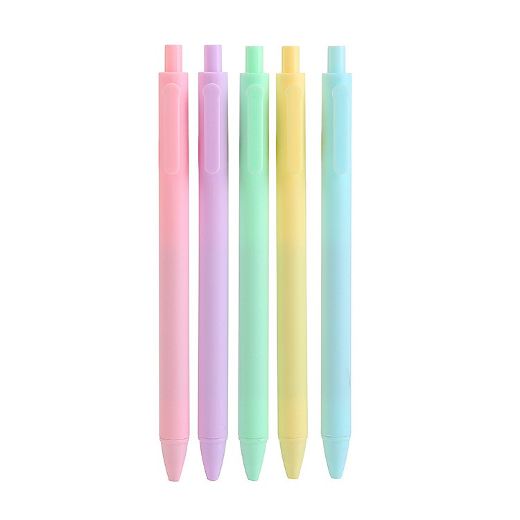 (พร้อมส่งสินค้าไทย) ปากกาเจล แบบกด หมึกน้ำเงิน 0.5mm สีพาสเทล ปากกาเจล กึ่ง ลูกลื่น เขียนง่าย ลายเส้นสวย ปากกา