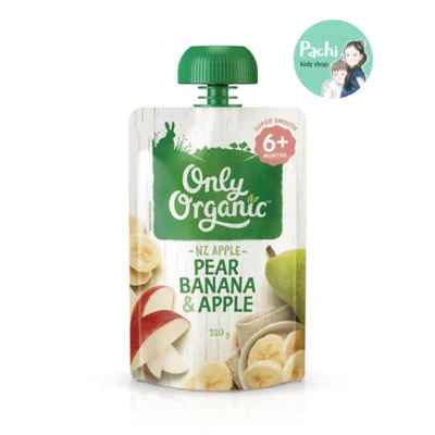 Only Organic แพร์ กล้วย & แอปเปิ้ล , Organic Baby Foods 6+ Months