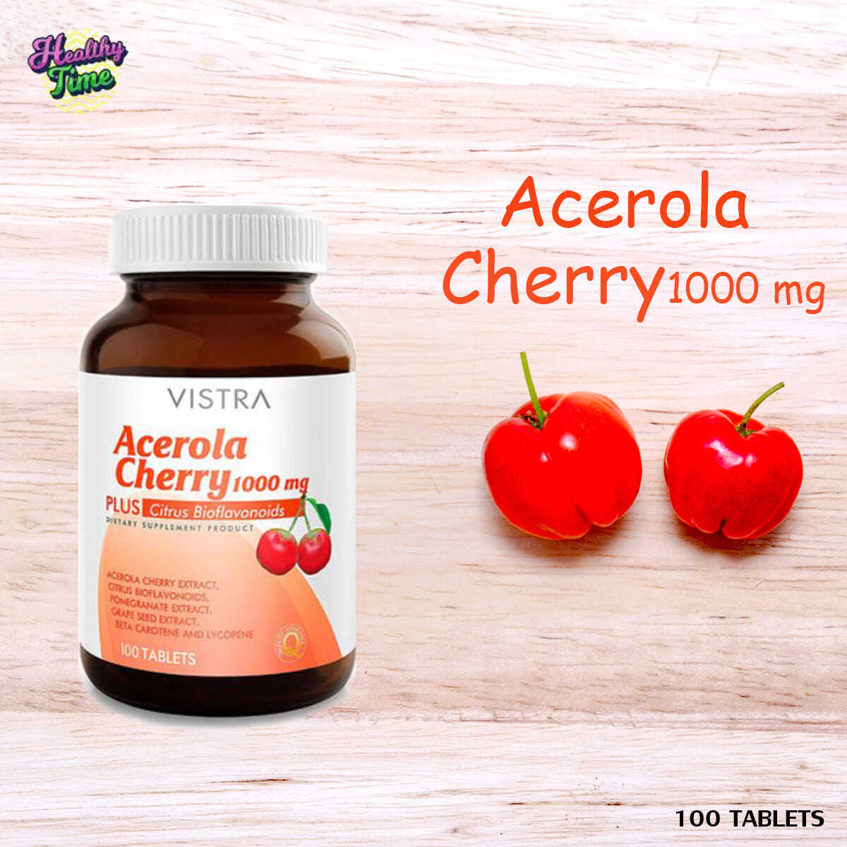 Vistra Acerola Cherry 1,000 mg (100 แคปซูล)