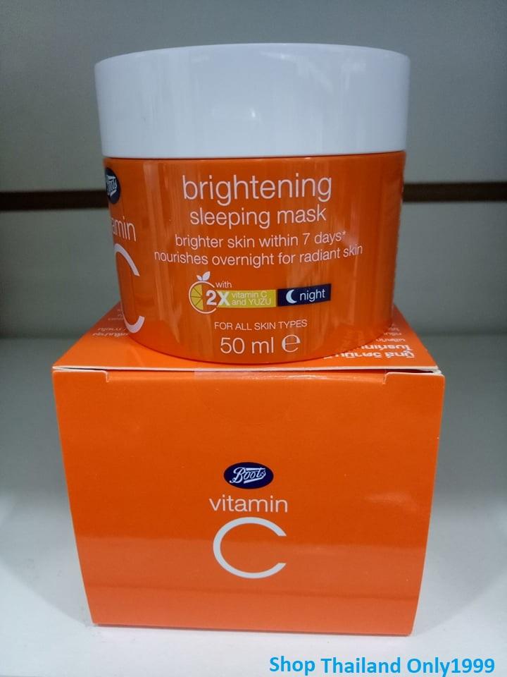 ราคา New!!! Boots Vitamin C Brightening Sleeping Mask 50ml. (สลีพปิ้ง