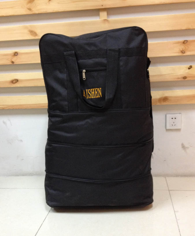 Value Luggages กระเป๋าพับได้ 4 ชั้นมีล้อลากไซด์ใหญ่ 80 cm x 50 cm x 30 cm รุ่นVBL-031 (ลายดำล้วนX)