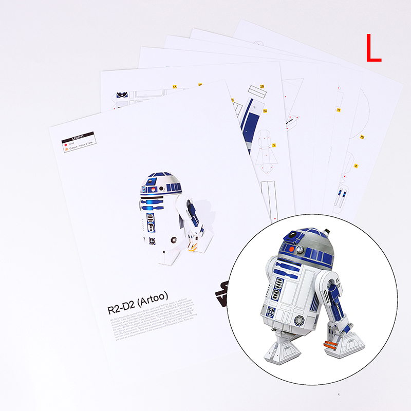 UG Skywalker หุ่นยนต์ R2-D2ภาพยนตร์หัตถกรรมรุ่น3D โมเดลกระดาษดีไอวายประกอบของเล่น