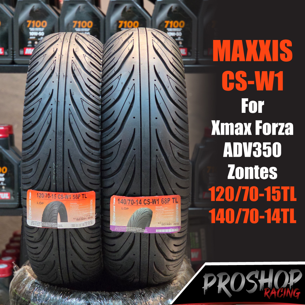 Cao su CSW1 họa tiết cá mập nhập khẩu bởi Maxxis thương hiệu Cheng Shin cho Xmax New Forza 300 Zontes ADV350 với mâm 14/15.