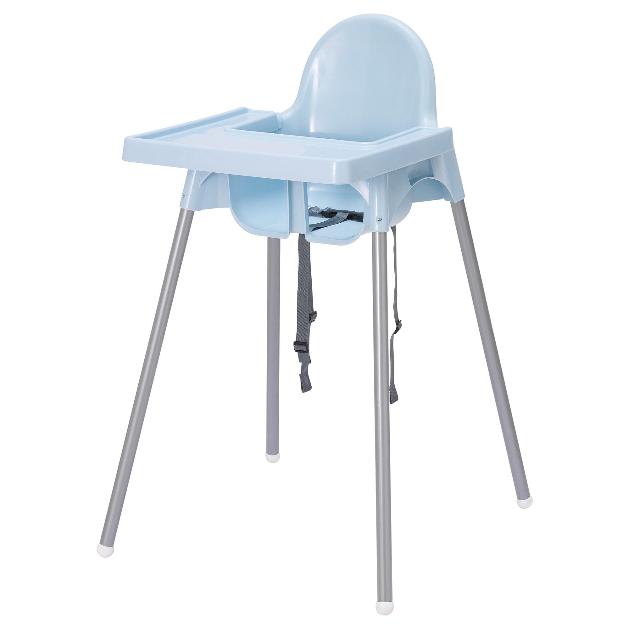 ราคาพิเศษ เก้าอี้นั่งกินข้าวสำหรับเด็ก พร้อมถาดวางอาหาร ANTILOP อันติลูป สีฟ้าอ่อน จาก IKEA