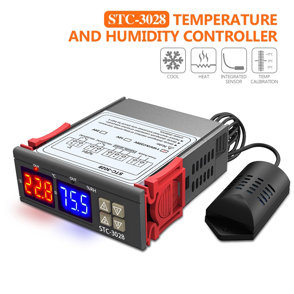 [ส่งไว] STC-3028 เครื่องควบคุมอุณหภูมิและความชื้นแบบดิจิทัล,ตัวควบคุม ...