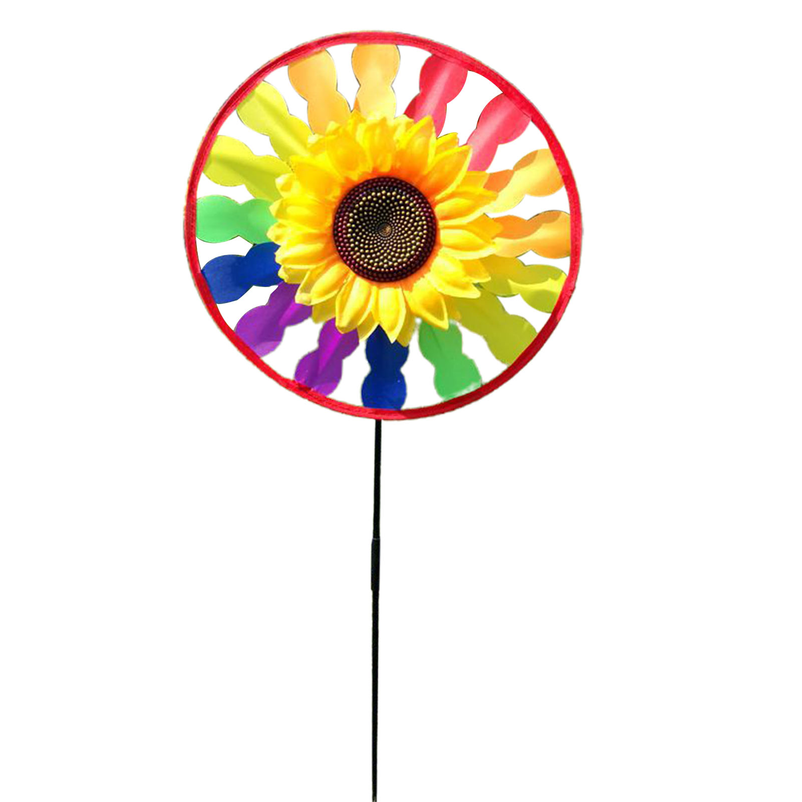 ของเล่นวงล้อรูปทรงดอกไม้ชั้นเดียวรอบเด็ก Sunflower Wind Spinner เครื่องประดับสำหรับเด็ก