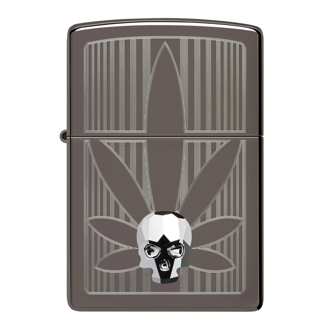 Zippo Sturmfeuerzeug Mit Cannabis Design – High Polish Indigo, Nachfüllbar, In Geschenkbox