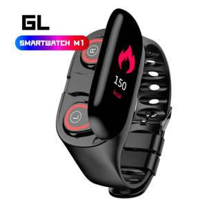 GL M1 Wireless Bluetooth Earphone With Heart Rate Monitor Stereo Earbud Headset Long Time Standby Sport Watch Wristband Men 5.0