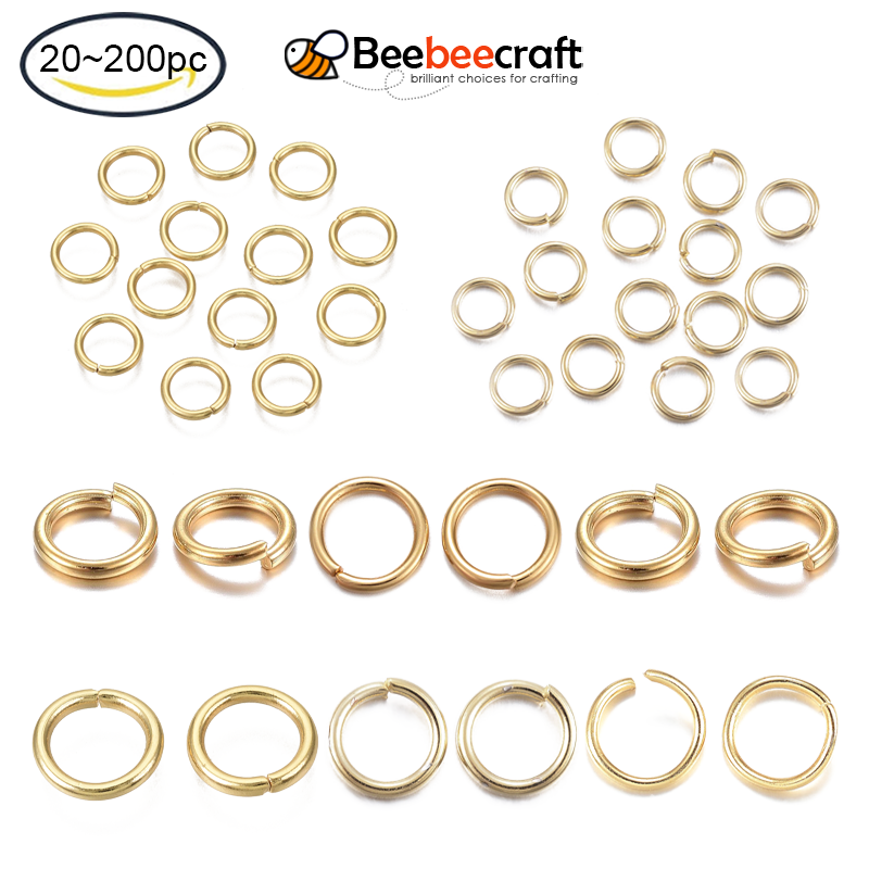 Beebeecraft 20-200pc 304 Stainless Steel Closed But Unsoldered Jump Rings