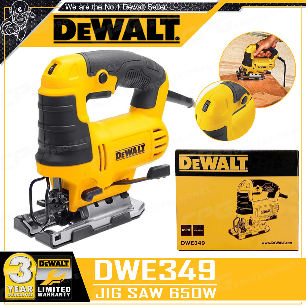 DEWALT เลื่อย เลื่อยฉลุ จิ๊กซอว์ JIGSAW (650วัตต์) รุ่น DW349R / DWE349  ++สินค้าขายดี รับประกัน 3 ปี++