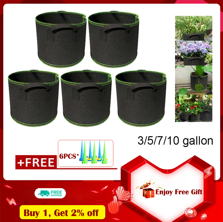 ZHIHUI 5PCs Reusable Grow Bag Planter Vegetable Tomato Potato Carrot