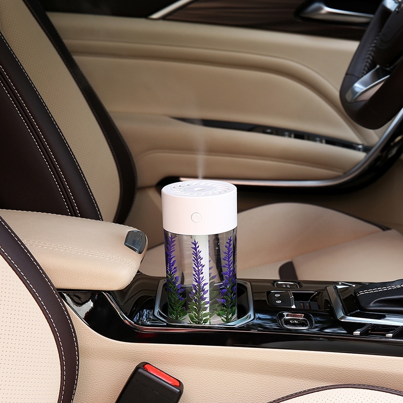 360Ml Air Humidifier Lavender Landscape Usb Mini Car Humidifier Portable Aromatic Oil Diffuser 7 Color Change Lamp USB Humidifier White Singapore