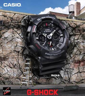 นาฬิกาข้อมือ Casio G-Shock รุ่น GA-120-1A กันน้ำ นาฬิกาข้อมือ Casio G-Shock รุ่น GA-120-1A กันน้ำ