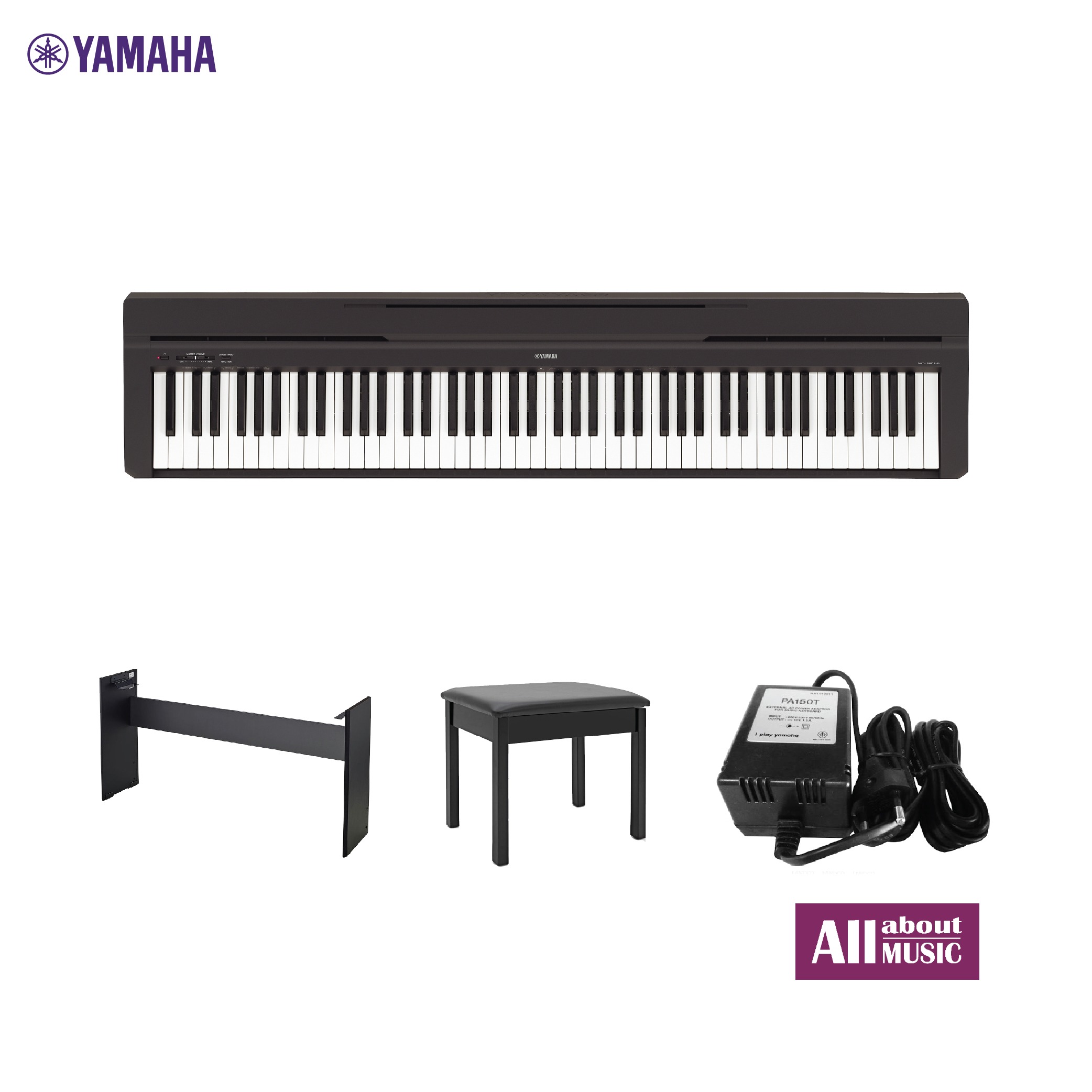 YAMAHA P-45 (Black Color) Digital Piano I เปียโนไฟฟ้ายามาฮ่า รุ่น P-45B สีดำ ดิจิตอลเปียโนไซส์พกพารุ่นเริ่มต้น