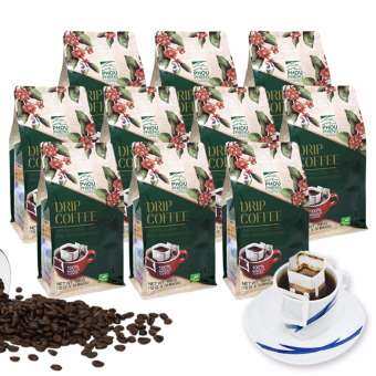 PHOUPHIENG พูเพียง Drip Coffee 100% Premium Arabica กาแฟดริป พรีเมี่ยมอาราบิก้า 10 ถุง (100 ซอง)