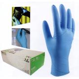 ถุงมือไม่มีแป้ง ถุงมือไนไตร ขนาด เล็ก size S TGSOFT สีฟ้าแบบบาง (100 ชิ้น/กล่อง,50 คู่/กล่อง)