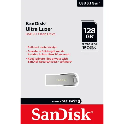 SANDISK ULTRA LUXE USB 3.1 แฟลชไดร์ฟ 128GB (SDCZ74_128G_G46)