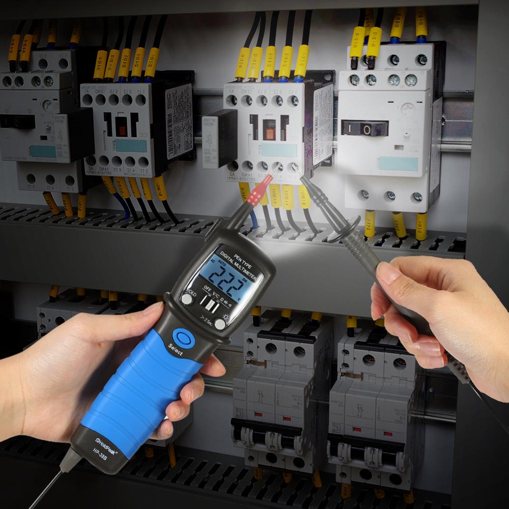 HoldPeak Handheld Backlight LCD Display Pen Type Digital Multimeter DC/AC Voltage Meter Resistance Diode Continuity Tester