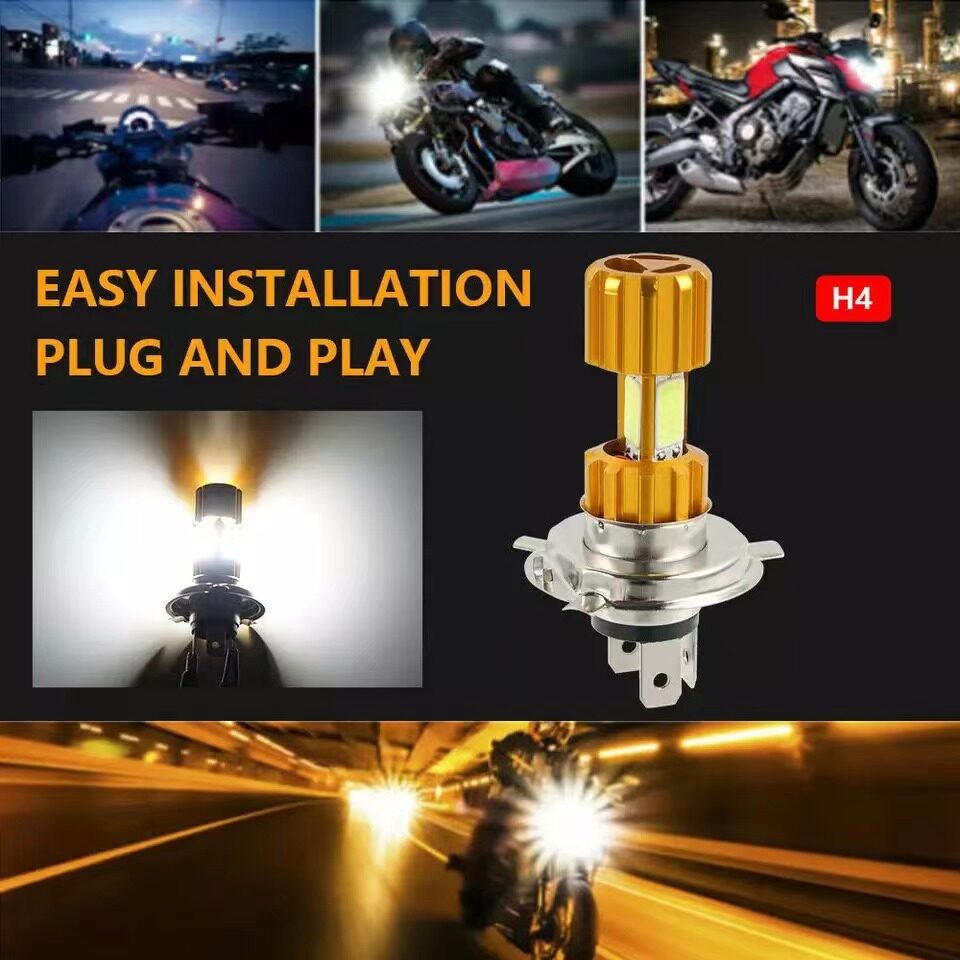 หลอดไฟหน้า LED แบบแท่ง H4 ขั้วเสียบ3ขา หลอดไฟหน้ามอไซด์ หลอด LED แบบ ...
