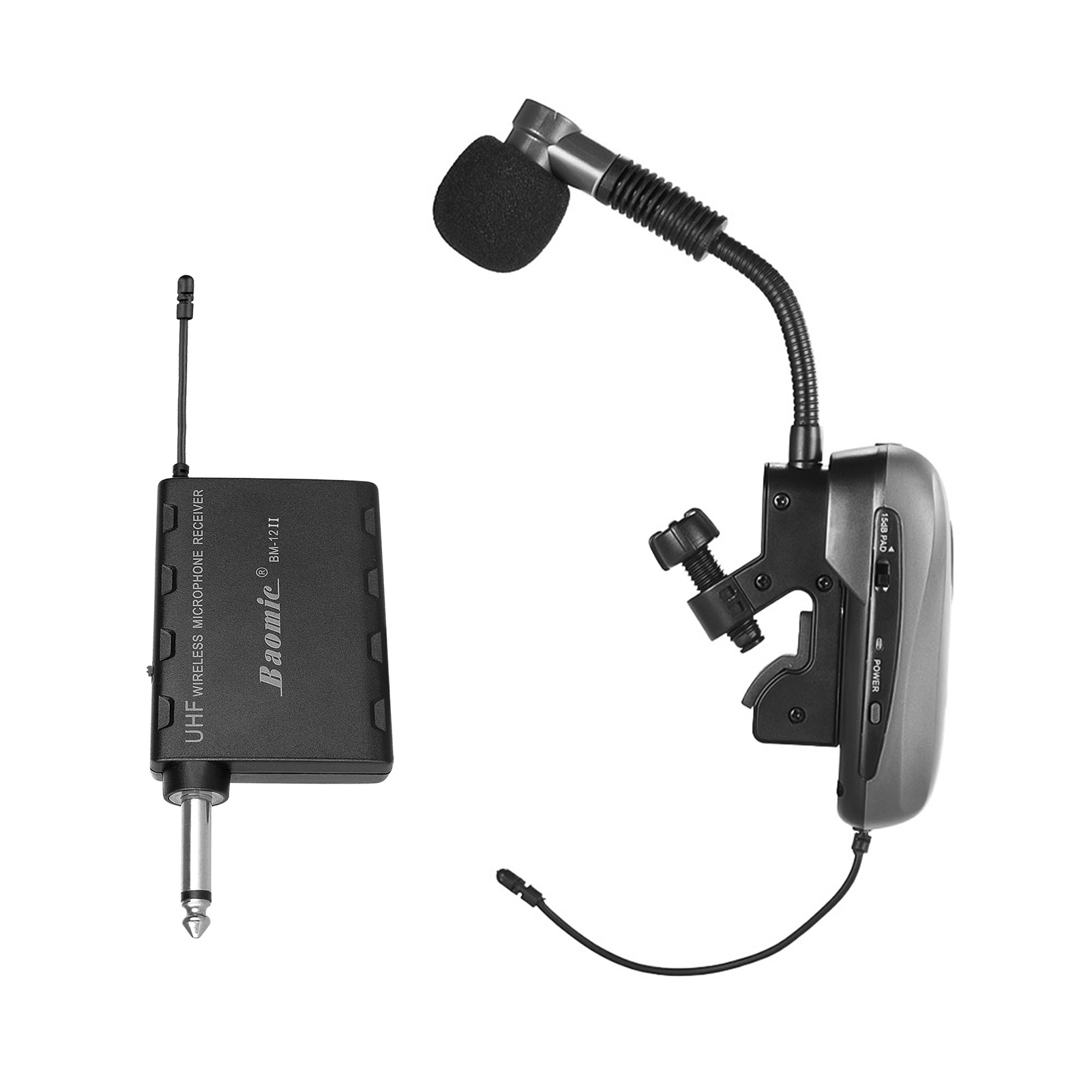 Baomic BM12/V2 Professional UHF Wireless Instrument Microphone System