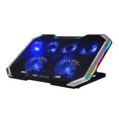 Notebook Radiator 6 Fans LED Screen Two USB Ports RGB Lighting Effect for 12-17 Inch Laptop Cooling Pad Laptop Stand