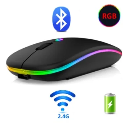 Mouse Wireless RGB 2.4G Bluetooth เม้าส์ไร้สาย 2.4g BT มีแบตในตัว