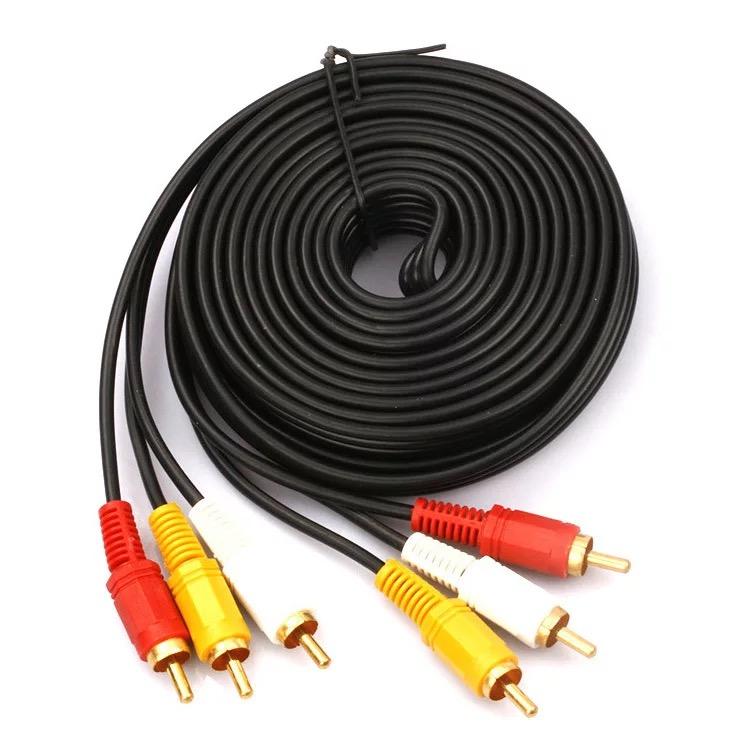 Av Composite 3 Rca Cable Male Video Stereo Audio Triple 3 Rca Cord Dvd Tv 15m สืดำ Zshop 4216