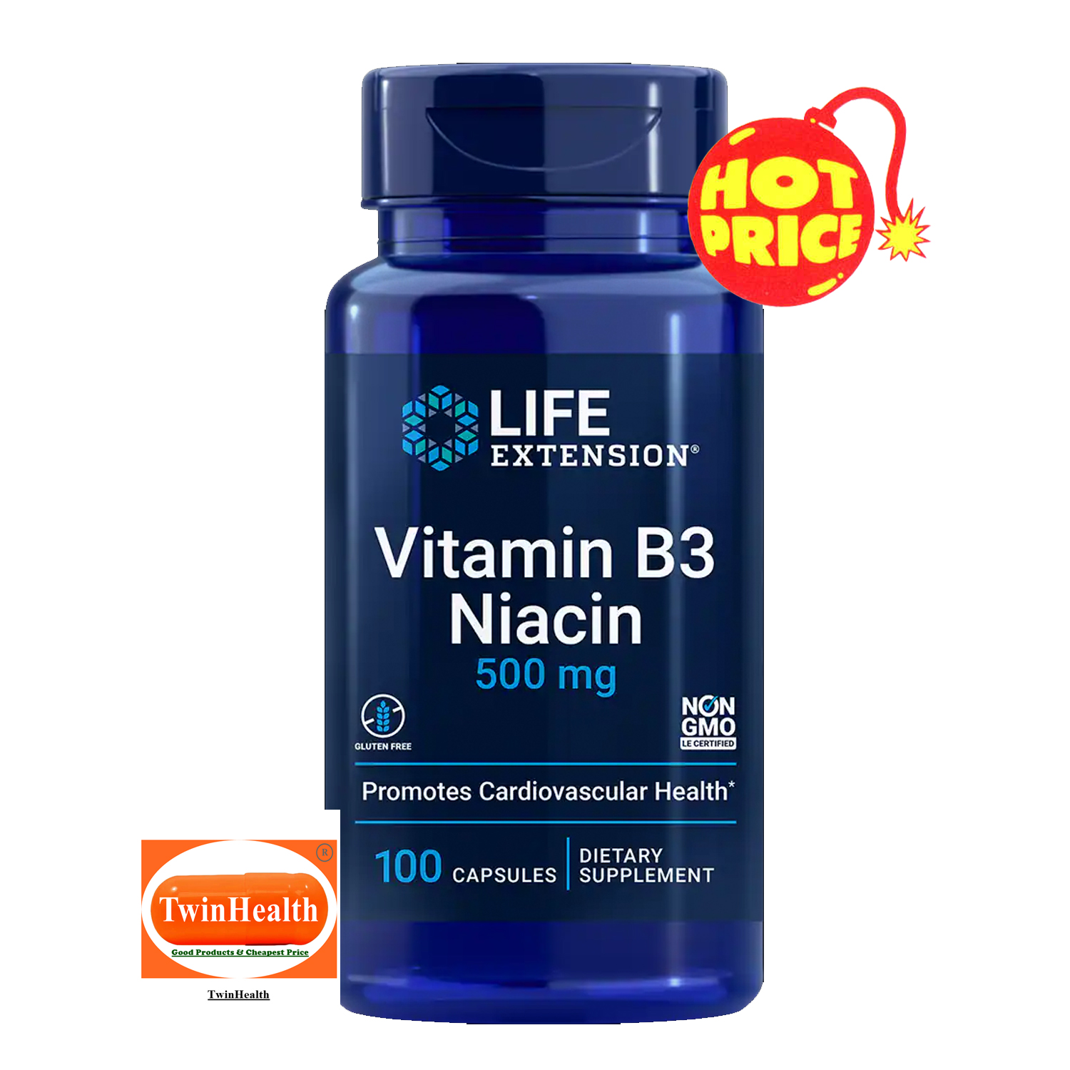 Life Extension Vitamin B3 Niacin 500 mg / 100 Capsules | Lazada.co.th