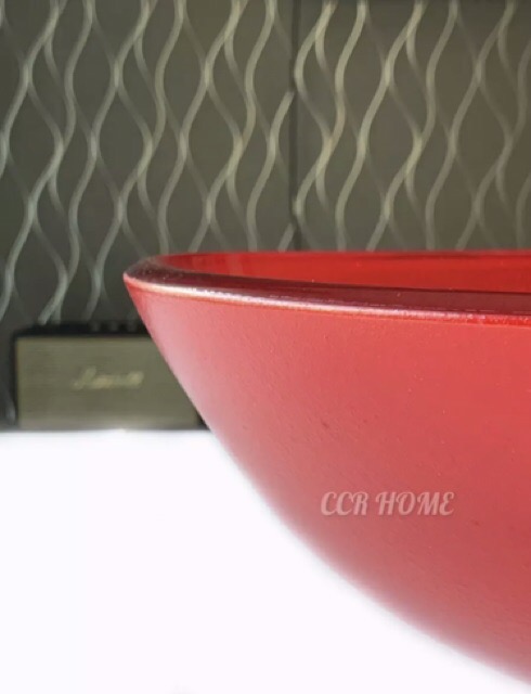 CCR อ่างแก้วสีแดง  อ่างล้างหน้าวางเคาน์เตอร์ เคาน์เตอร์อ่างล้างหน้า สีแดงประกายทอง