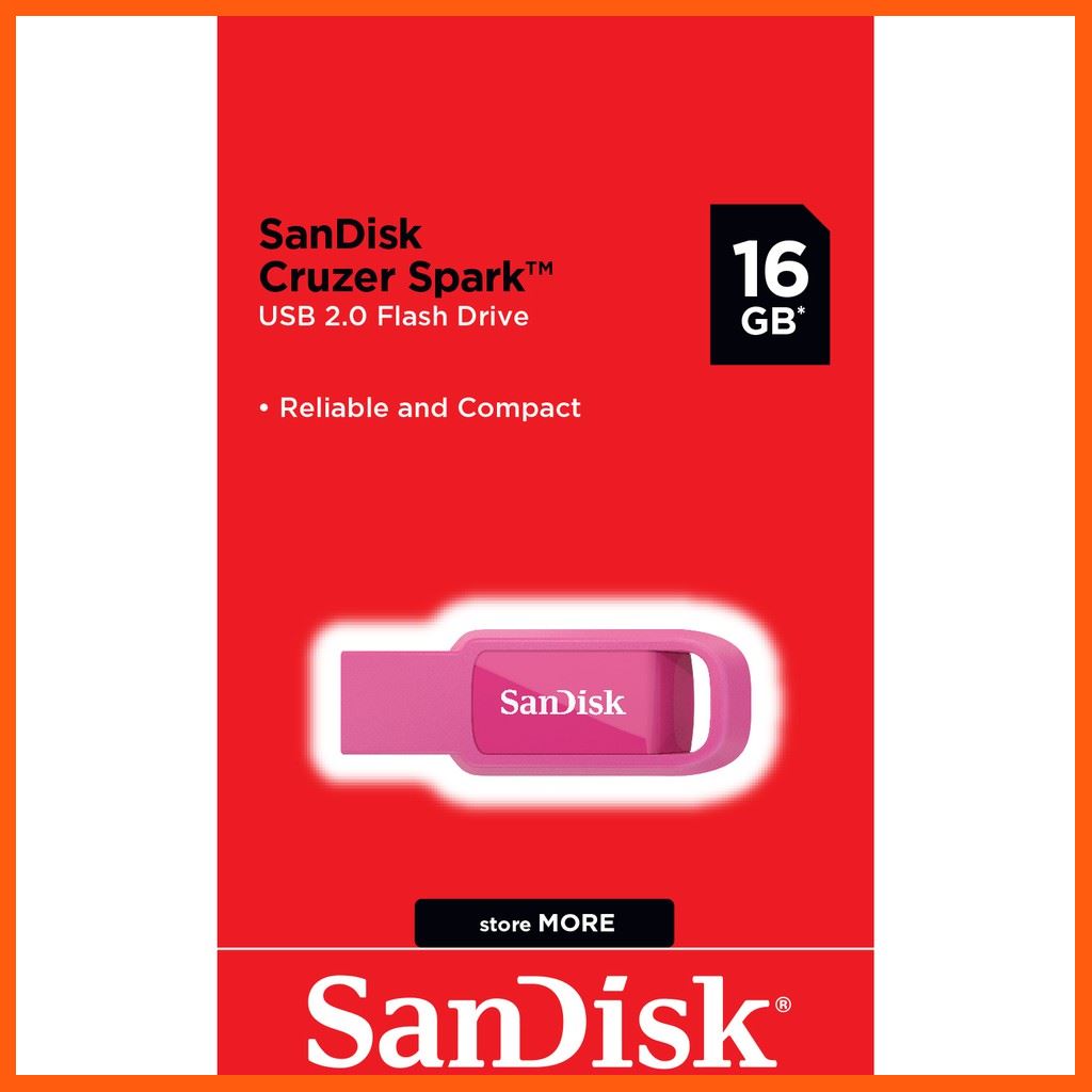 ✨✨#BEST SELLER🎉🎉 SanDisk CRUZER SPARK USB แฟลชไดร์ฟ 16GB, USB2.0 , Pink (SDCZ61-016G-B35P, Pink) อุปกรณ์จัดเก็บข้อมูล (STORAGE & MEMORY CARD ) STORAGE MEMORY CARD อุปกรณ์จัดเก็บข้อมูล Memory Card เม็มโมรี่การ์ด Compact Flash