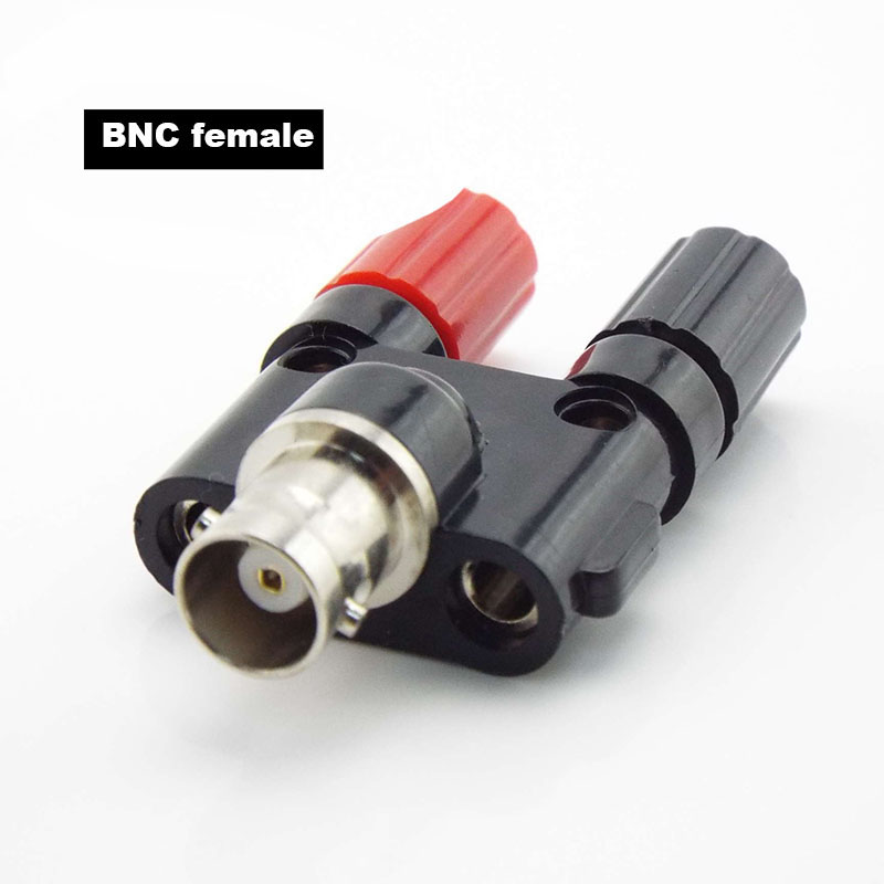 QKKQLA BNC female Male to Two Dual 4mm Banana Plug Jack Coaxial ...