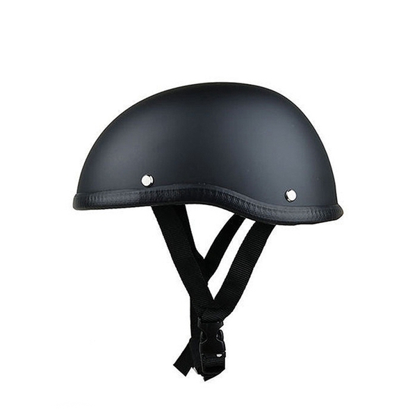 หมวกหมวกกันน็อคครึ่งหมวกกันน็อก Retro สไตล์เยอรมัน Chopper Cruiser,Bright Black