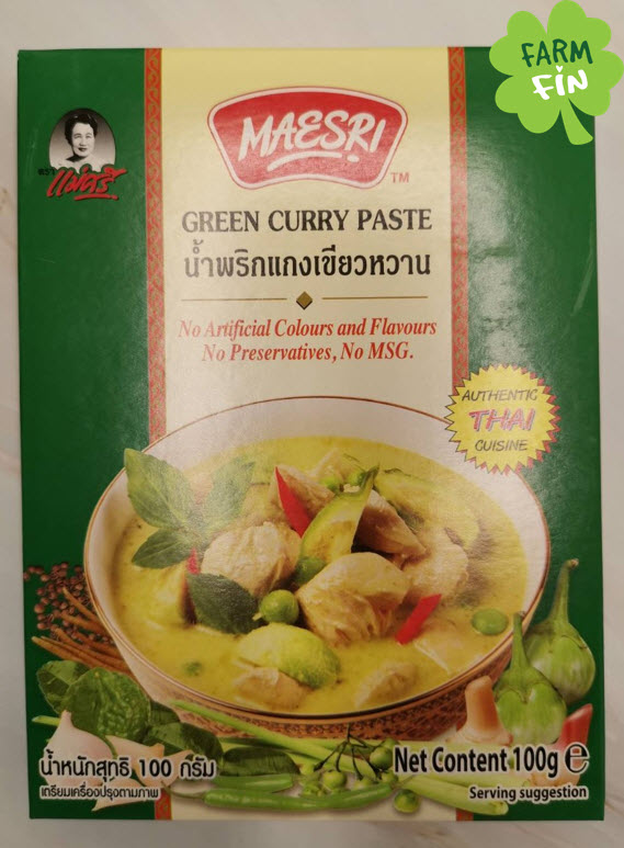 น้ำพริกแกงเขียวหวาน แม่ศรี Green Curry Paste 100 กรัม (ไม่แต่งกลิ่น ไม่เจือสีสังเคราะห์ ไม่ใส่วัตถุกันเสีย ไม่ใส่ผงชูรส)