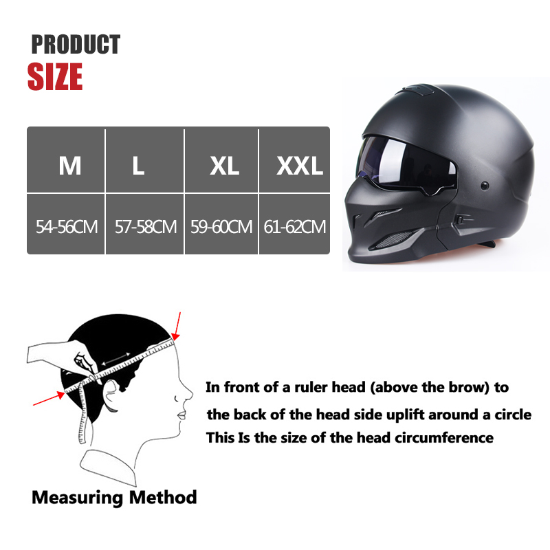 【New】Motorcycle Full Face Helmet Personality Retro Off Road Helmet ...