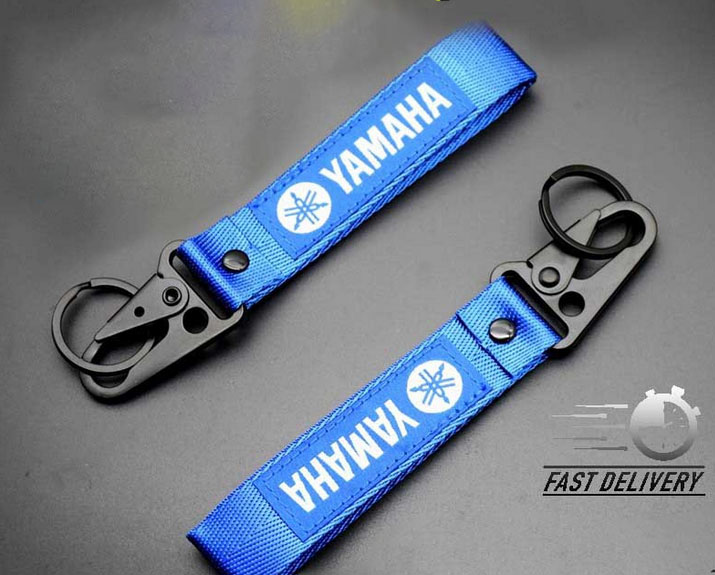 ราคาต่อ 1 ชิ้น พวงกุญแจ ผ้า โลโก้ ยามาฮ่า น้ำเงิน Keychain Yamaha y15zr 125zr nvx avantiz r15 logo bike accessories