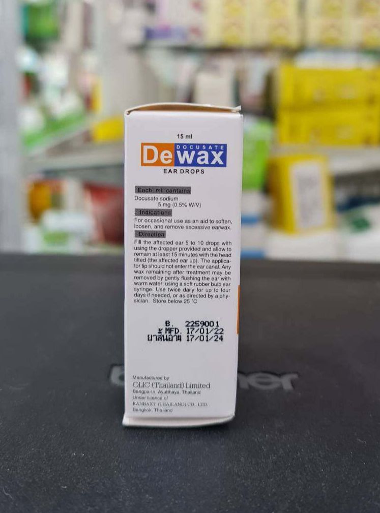 DEWAX Ear Drops ดอคูเสต กำจัดขี้หูอุดตันในช่องหู 15ML