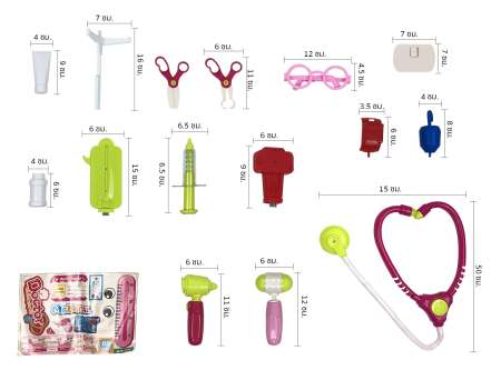 KIDTOYS ชุดของเล่นคุณหมอจำลอง สุดน่ารัก 22ชิ้น มีเสียง มีไฟ ขนาด ยาว 44*กว้าง 29*สูง 40 ซม.