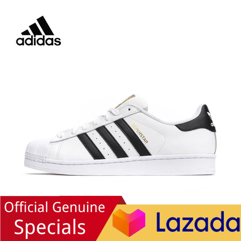 รับประกัน 3 ปีADIDAS SUPERSTAR Mens and Womens Sports Skateboard Shoes
