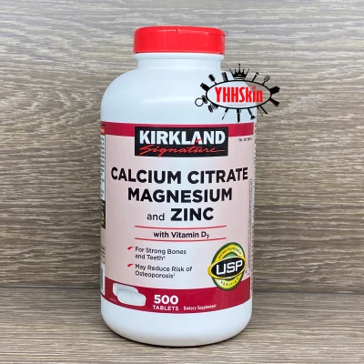 Kirkland Signature Calcium Citrate Magnesium and Zinc With Vitamin D3 (500 เม็ด)