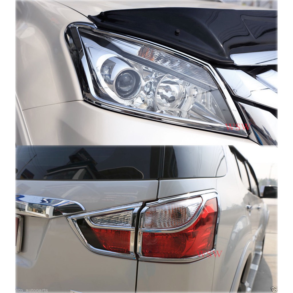 Best saller ชุดครอบไฟหน้า+ท้าย รถยนต์ อีซูซุ มิวเอ็กซ์ ปี 2012-2016 ชุบโครเมี่ยม ครอบไฟรถยนต์ Isuzu MU-X SUV ของแต่งรถยนต์ อะไหร่รถ ของแต่งรถ auto part คิ้วรถยนต์ รางน้ำ ใบปดน้ำฝน พรมรถยนต์ logo รถ โลโก้รถยนต์