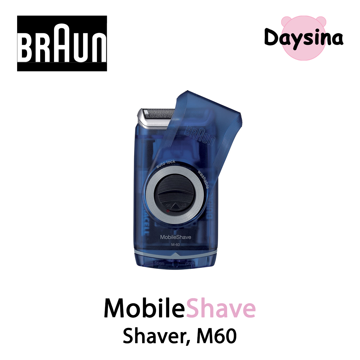 Braun MobileShave Shaver M60, Portable Electric Shaver Razor for Men's