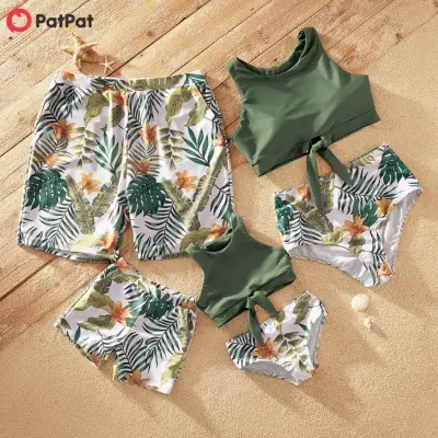 PatPat Tankini Floral and Leaf Print Family Matching Swimsuits Swimwear -Z