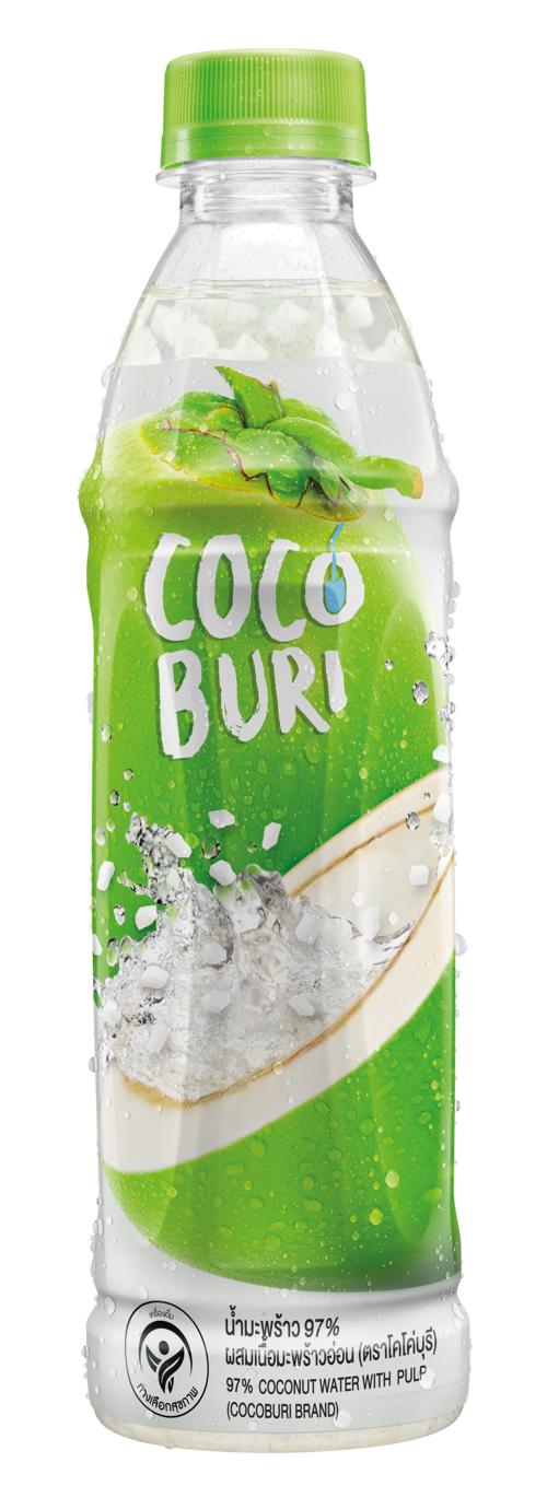 Cocoburi น้ำมะพร้าว97%ผสมเนื้อมะพร้าวอ่อน(ตราโคโค่บุรี)