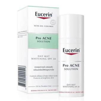 [ของแท้100%] Eucerin ProACNE Solution Day Mat Whitening SPF30 50ml. ลดรอยสิว ผิวดูกระจ่างใส ปกป้องผิวจากแสงแดด