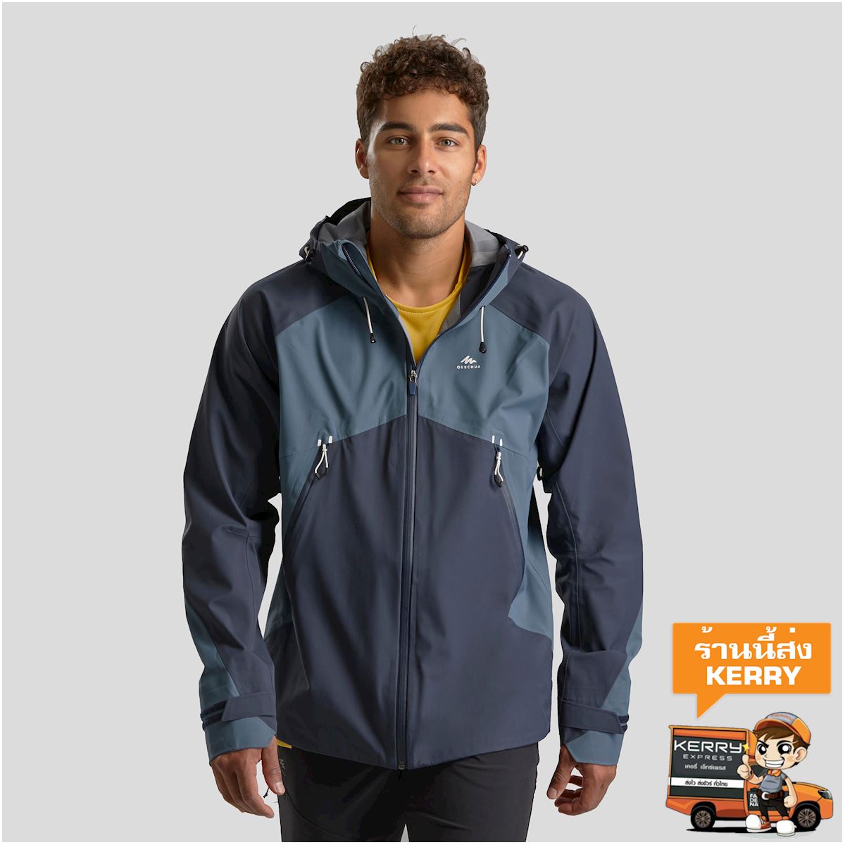 เสื้อแจ็คเก็ตผู้ชายมีคุณสมบัติกันน้ำสำหรับใส่เดินป่าบนภูเขารุ่น MH500 เสื้อผ้า เดินป่า เสื้อแจ็คเก็ต เสื้อ