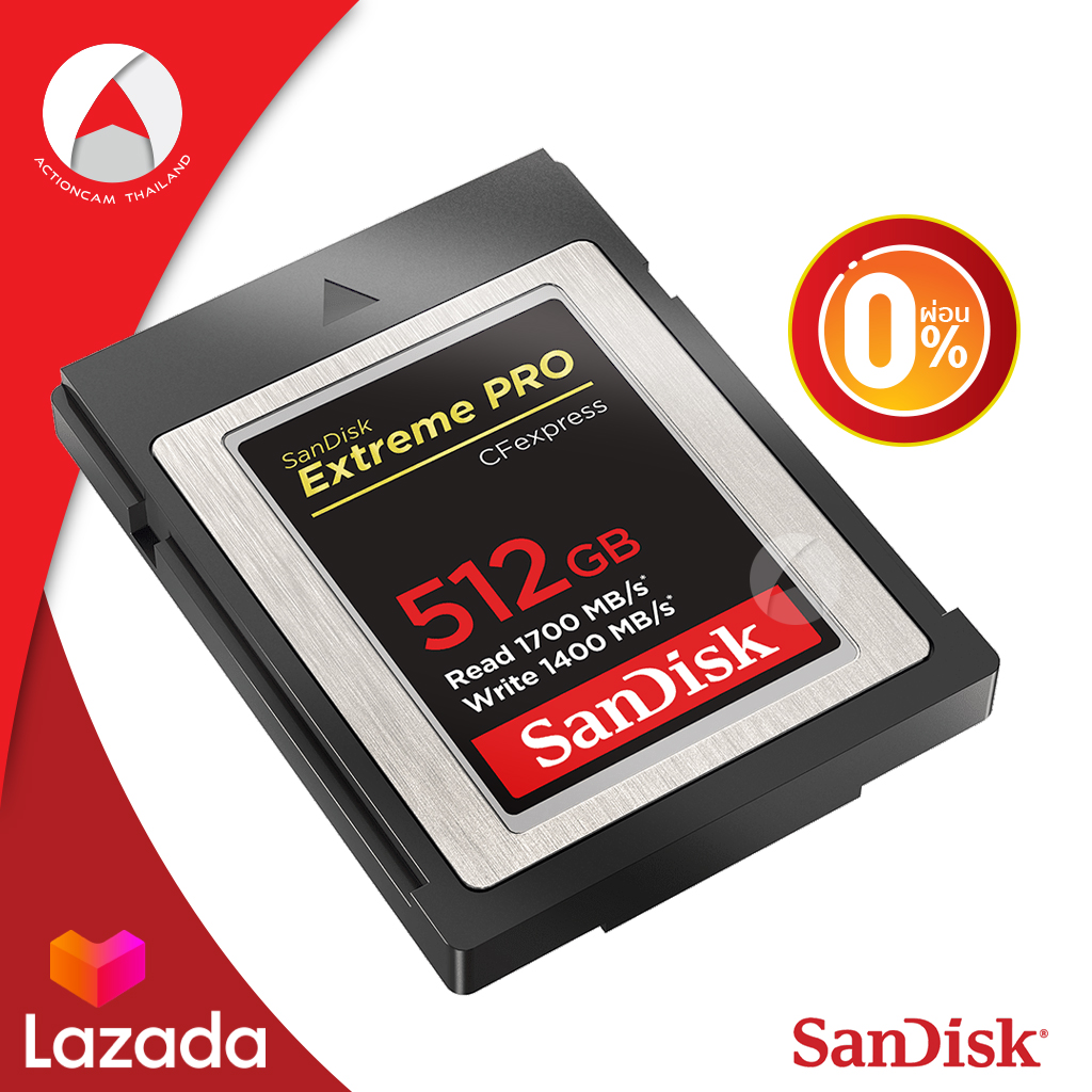 [ผ่อน 0%] SanDisk Extreme PRO CFexpress Card Type B 512GB ผ่อนนานสูงสุด 10 เดือน (SDCFE-512G-GN4NN) อุปกรณ์จัดเก็บข้อมูล เมมโมรี่การ์ด แซนดิส Compact Flash รับประกัน Limited Lifetime ปี โดย Synnex