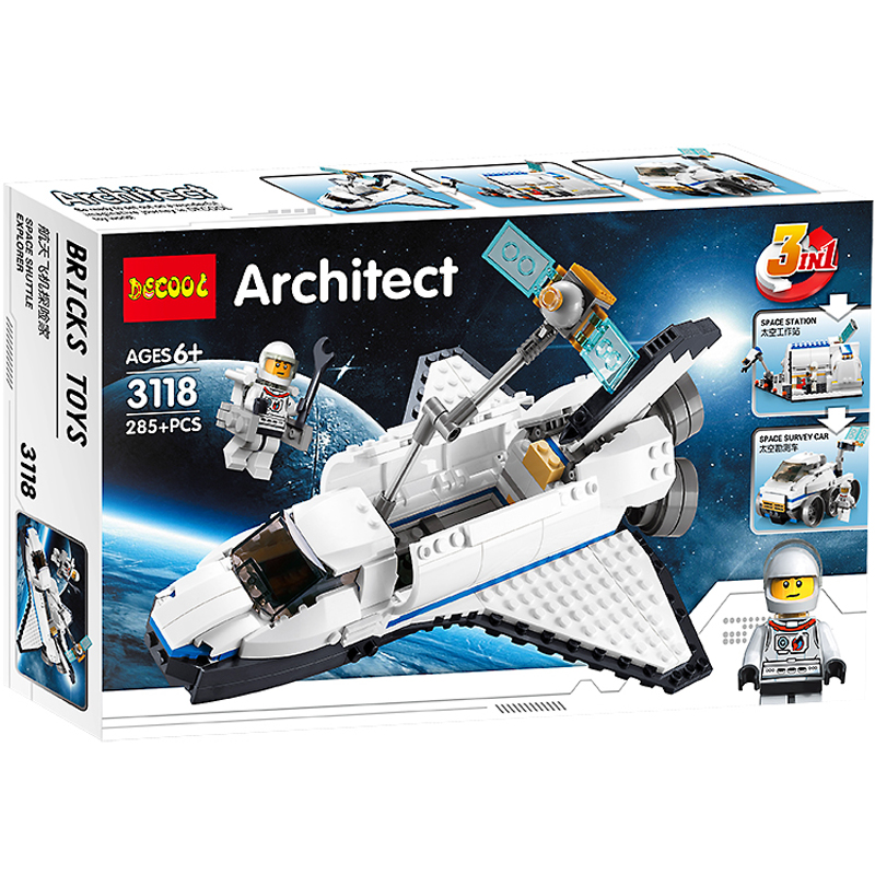 Lego Puzzle 3-in-1 Space Explorer Space Shuttle Children Assembling 