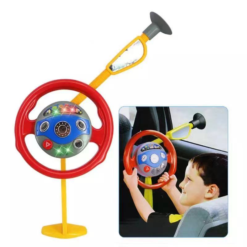 พวงมาลัยหัดขับรถ ดูดติดกระจก มีเสียง แสงไฟ ของเล่นเด็ก พวงมาลัยพร้อมไฟและดนตรี เกมสมอง Music Steering Wheel